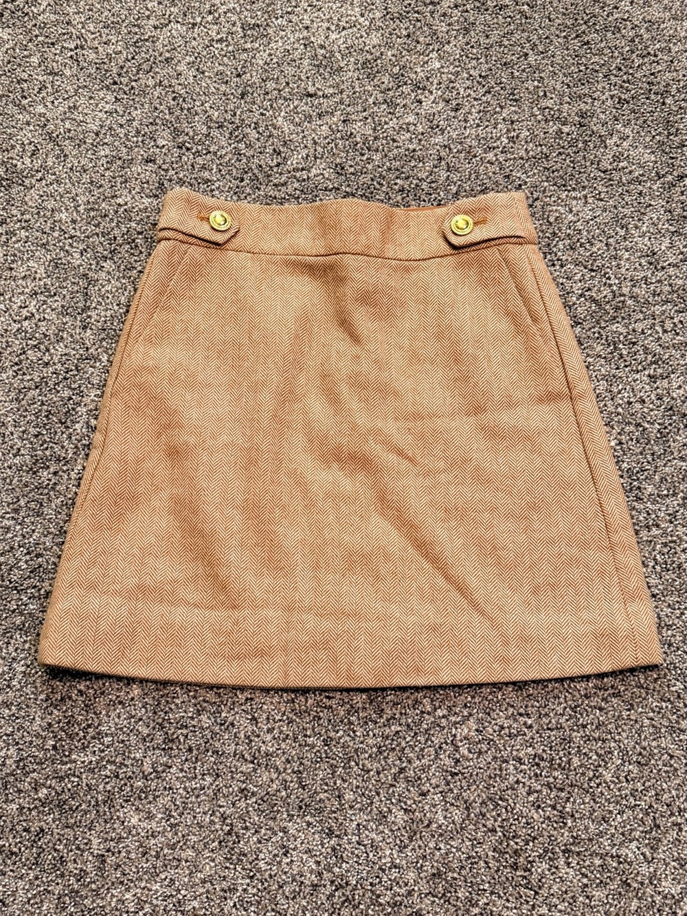 NWT - J. Crew Classic Tan Herringbone A-Line Skirt